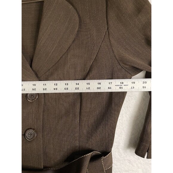 Studio 1 Womens size 12 Jacket / Blazer in Brown with Ribbon Belt - Picture 6 of 8